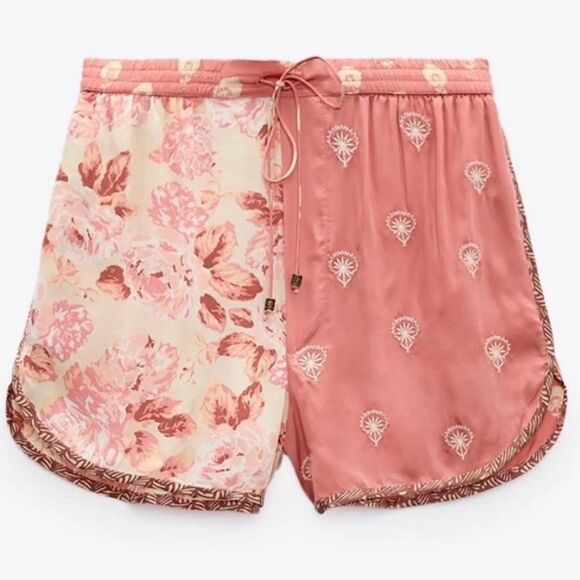 ZARA Silia Set Matching Top & Shorts Floral Embroidered Coordinated 2 Piece - Picture 5 of 13